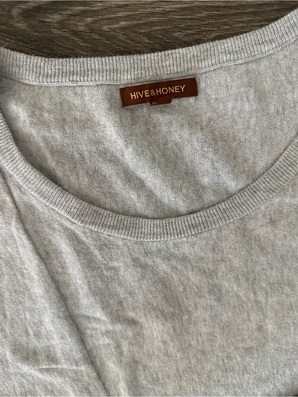 Hive & Honey Heather Gray and Black Scoop Neck Tee - Picture 2 of 4